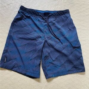 Speedo Crosswise Board Shorts Sz 32 Navy Workout Swim Trunks Beach Surf
